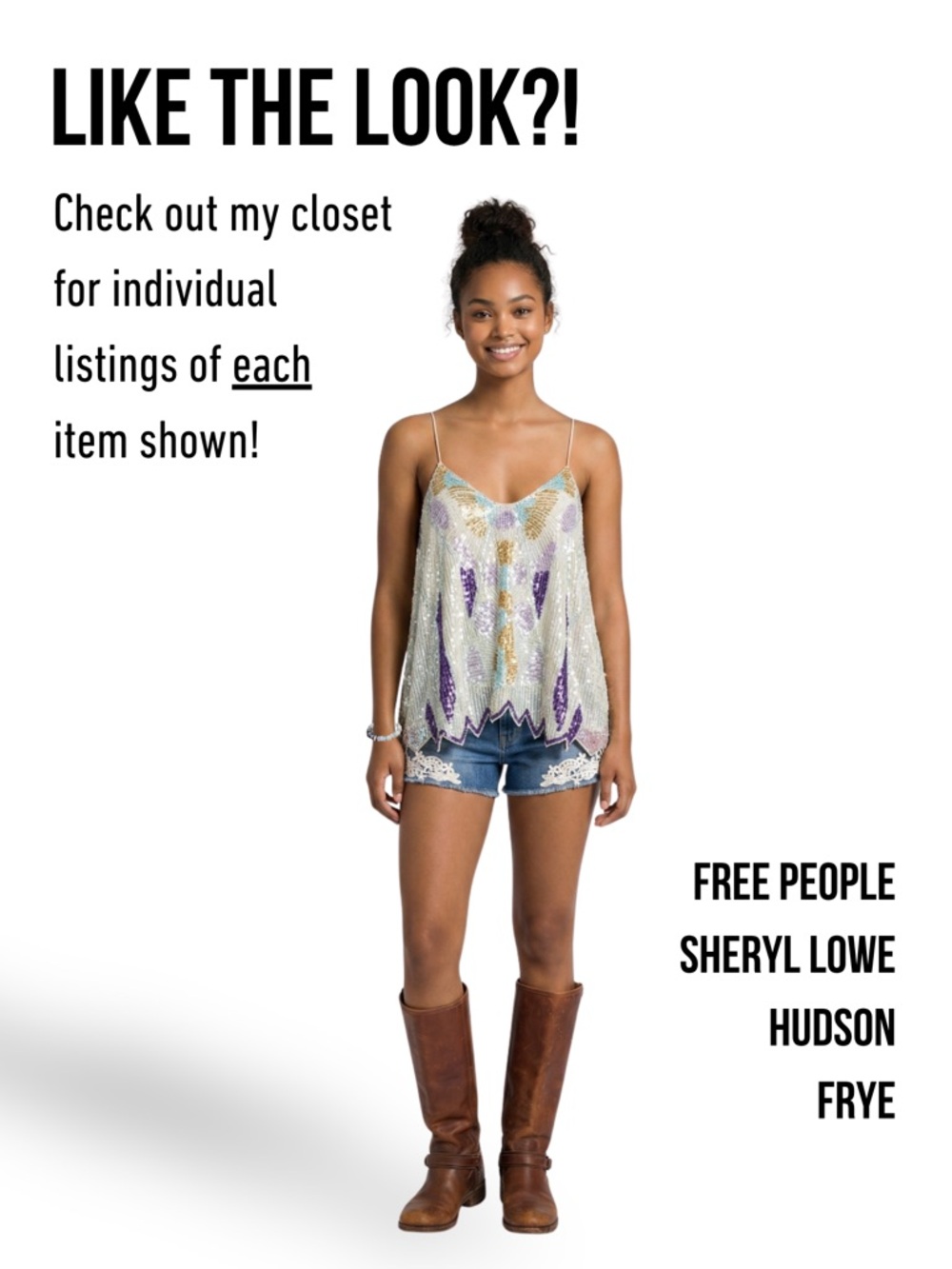Beaded Sequin Asymmetrical Camisole Top - RARE - Picture 6 of 17